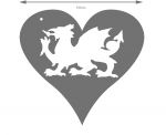 200mm Small Steel Welsh Dragon Heart Weathervane or Sign Profile - Laser cut 